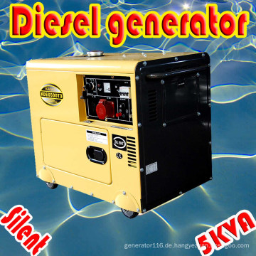 5kw / 5.5kVA 3-Phasen Luftgekühlter Diesel Silent Generator CE ISO BV SGS genehmigt